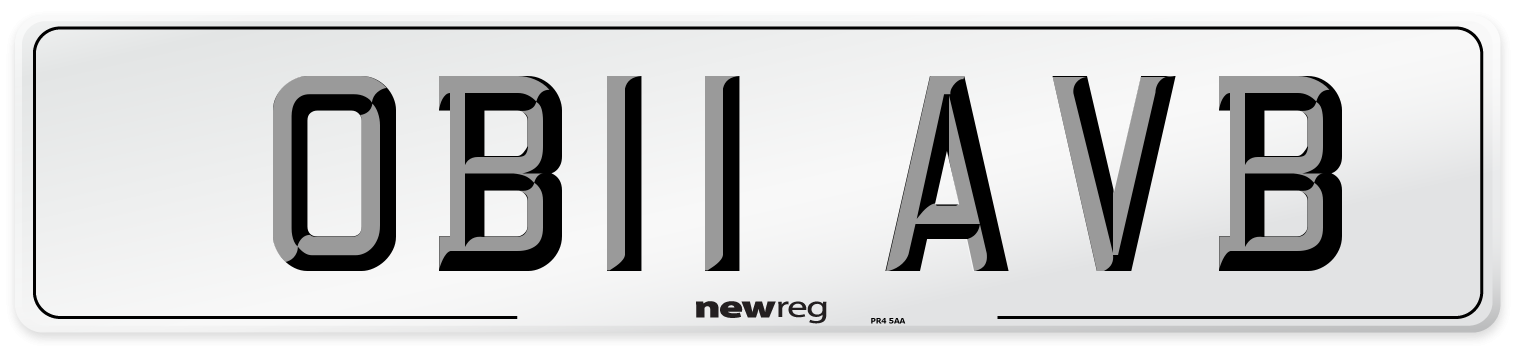 OB11 AVB Number Plate from New Reg